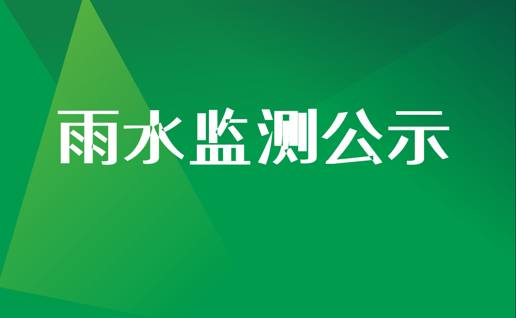 2023年第一季度雨水监测结果公示